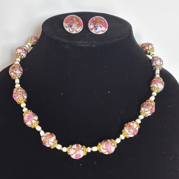 Italian wedding cake bead set vintage white and pink - Picture 3 of 7